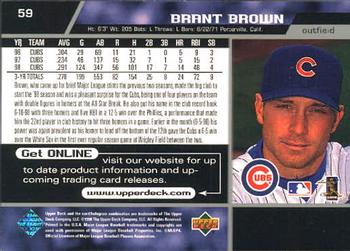 1999 Upper Deck #59 Brant Brown Back