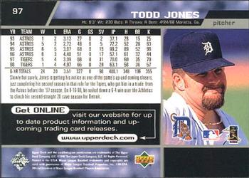 1999 Upper Deck #97 Todd Jones Back