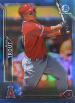 2016 Bowman Chrome - Blue Refractor #1 Mike Trout Front