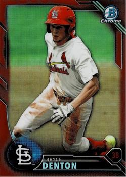 2016 Bowman Chrome - Prospects Red Refractor #BCP245 Bryce Denton Front