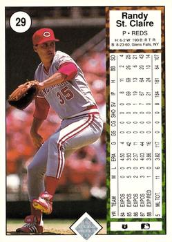 1989 Upper Deck #29 Randy St. Claire Back