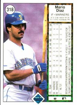 1989 Upper Deck #318 Mario Diaz Back
