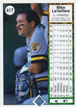 1989 Upper Deck #417 Mike LaValliere Back