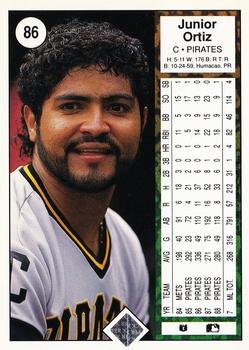 1989 Upper Deck #86 Junior Ortiz Back