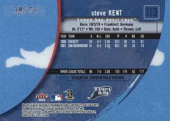 2002 Fleer E-X - Essential Credentials Future #113 Steve Kent Back