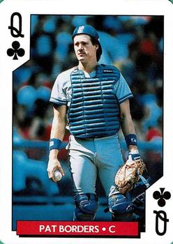 1995 Bicycle Aces Toronto Blue Jays Playing Cards #Q♣ Pat Borders Front