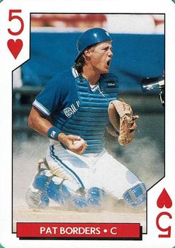 1995 Bicycle Aces Toronto Blue Jays Playing Cards #5♥ Pat Borders Front