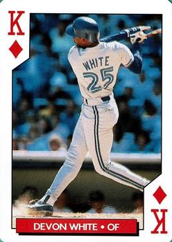 1995 Bicycle Aces Toronto Blue Jays Playing Cards #K♦ Devon White Front