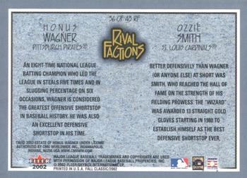 2002 Fleer Fall Classic - Rival Factions Retail #36 RF Ozzie Smith / Honus Wagner  Back