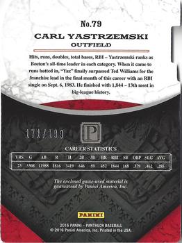 2016 Panini Pantheon #79 Carl Yastrzemski Back