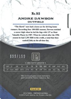 2016 Panini Pantheon #93 Andre Dawson Back