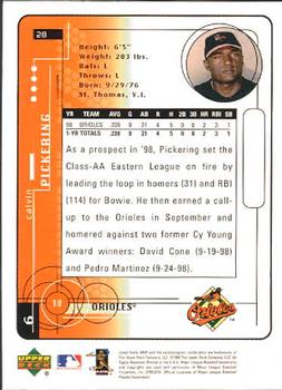 1999 Upper Deck MVP #28 Calvin Pickering Back
