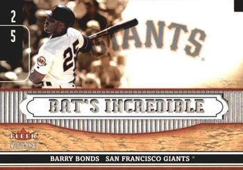 2002 Fleer Genuine - Bat's Incredible #BI4 Barry Bonds  Front