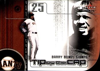 2002 Fleer Genuine - Tip of the Cap #TC4 Barry Bonds  Front