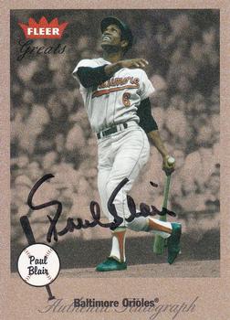 2002 Fleer Greats of the Game - Autographs #NNO Paul Blair Front