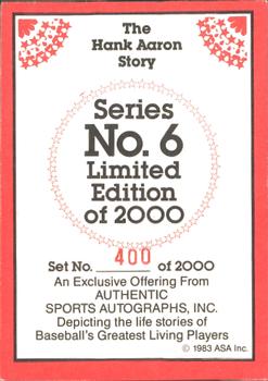 1983 ASA The Hank Aaron Story - Autographed Red Border #1 Hank Aaron Back