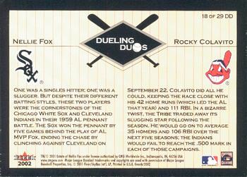 2002 Fleer Greats of the Game - Dueling Duos #18 DD Rocky Colavito / Nellie Fox Back