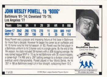 1992 SmithKline Beecham MVPs for MDA #7 Boog Powell Back