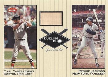 2002 Fleer Greats of the Game - Dueling Duos Game Used Single #DD-CY1 Carl Yastrzemski / Reggie Jackson  Front