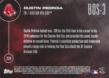 2016 Topps Now Postseason Boston Red Sox #BOS-3 Dustin Pedroia Back