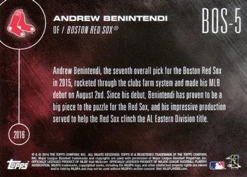 2016 Topps Now Postseason Boston Red Sox #BOS-5 Andrew Benintendi Back