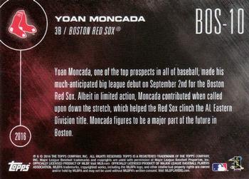 2016 Topps Now Postseason Boston Red Sox #BOS-10 Yoan Moncada Back