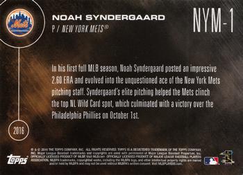 2016 Topps Now Postseason New York Mets #NYM-1 Noah Syndergaard Back