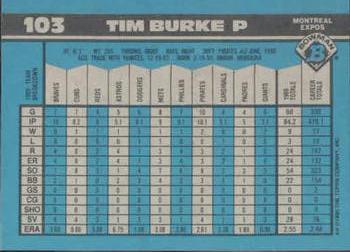 1990 Bowman #103 Tim Burke Back