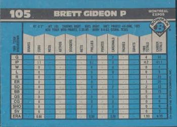 1990 Bowman #105 Brett Gideon Back