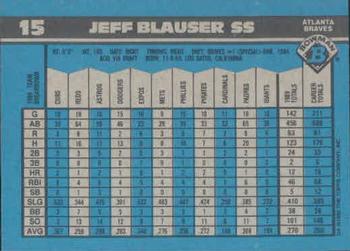 1990 Bowman #15 Jeff Blauser Back
