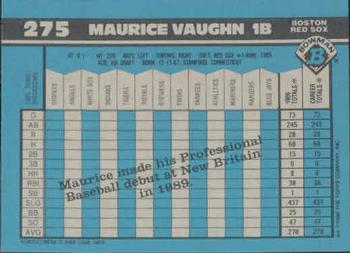 1990 Bowman #275 Maurice Vaughn Back