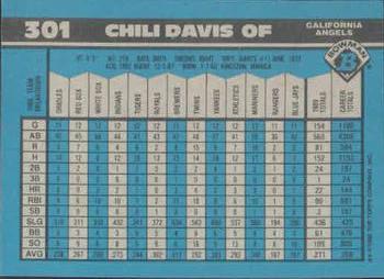 1990 Bowman #301 Chili Davis Back