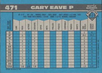 1990 Bowman #471 Gary Eave Back