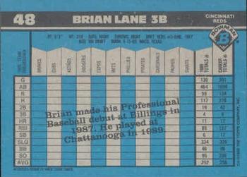 1990 Bowman #48 Brian Lane Back