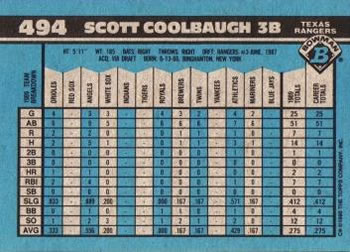 1990 Bowman #494 Scott Coolbaugh Back