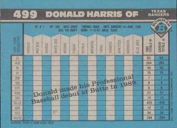 1990 Bowman #499 Donald Harris Back