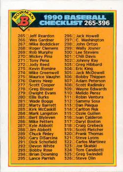 1990 Bowman #527 Checklist: 265-396 Front
