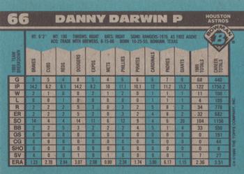 1990 Bowman #66 Danny Darwin Back