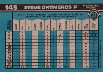 1990 Bowman #145 Steve Ontiveros Back