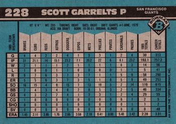 1990 Bowman #228 Scott Garrelts Back