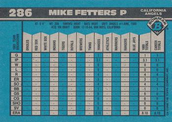 1990 Bowman #286 Mike Fetters Back