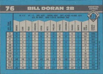 1990 Bowman #76 Bill Doran Back