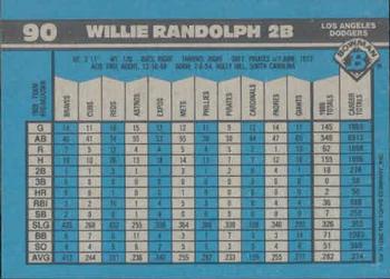 1990 Bowman #90 Willie Randolph Back
