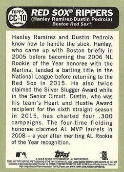 2016 Topps Heritage - Combos #CC-10 Red Sox Rippers (Hanley Ramirez / Dustin Pedroia) Back