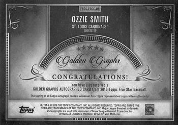 2016 Topps Five Star - Golden Graphs Purple #FSGC-OS Ozzie Smith Back