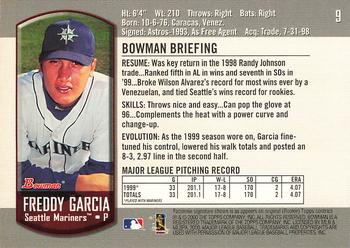 2000 Bowman #9 Freddy Garcia Back