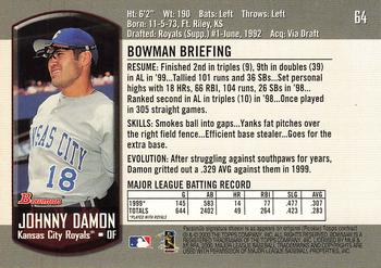 2000 Bowman #64 Johnny Damon Back