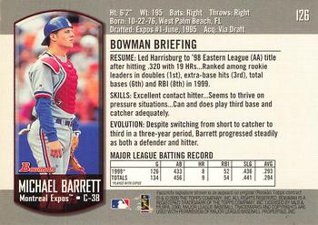2000 Bowman #126 Michael Barrett Back
