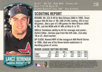 2000 Bowman #239 Lance Berkman Back