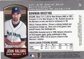 2000 Bowman Chrome #24 John Halama Back